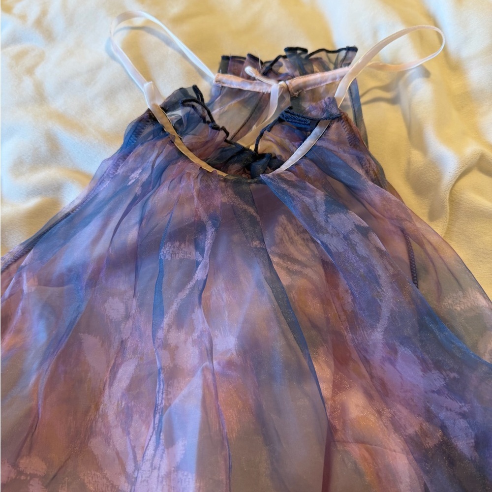 NWT Free People Sweet Serenade Lavender Tiered Halter Mini Dress Small - Picture 6 of 9